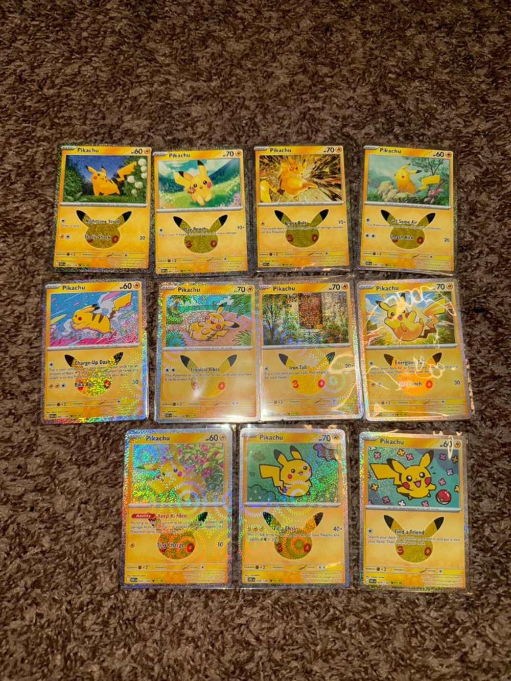 11 of 30 Holo Pikachu 30th Celebration Pokemon Cards